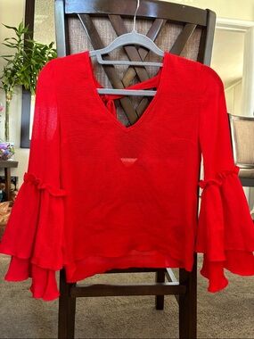 H&M red blouse brand new size 4 fits s-m